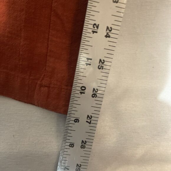 Orange Linen Blend High Rise Drawstring Wide Leg Crop Pants Sz Small - Picture 5 of 6